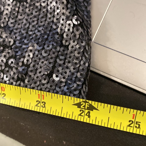 EXPRESS - NWT - dress: black & silver fading sequin ombré mini w lining - L - Picture 7 of 16